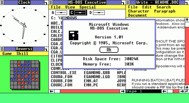 Windows 1 asli dirilis pada November 1985